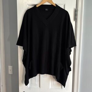 Black V-Neck Poncho